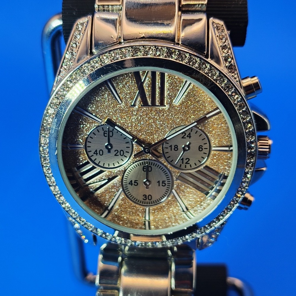 Vintage‎ 2009 NY&C Faux Chronograph 44mm Women's Quartz Designer Fashion Watch